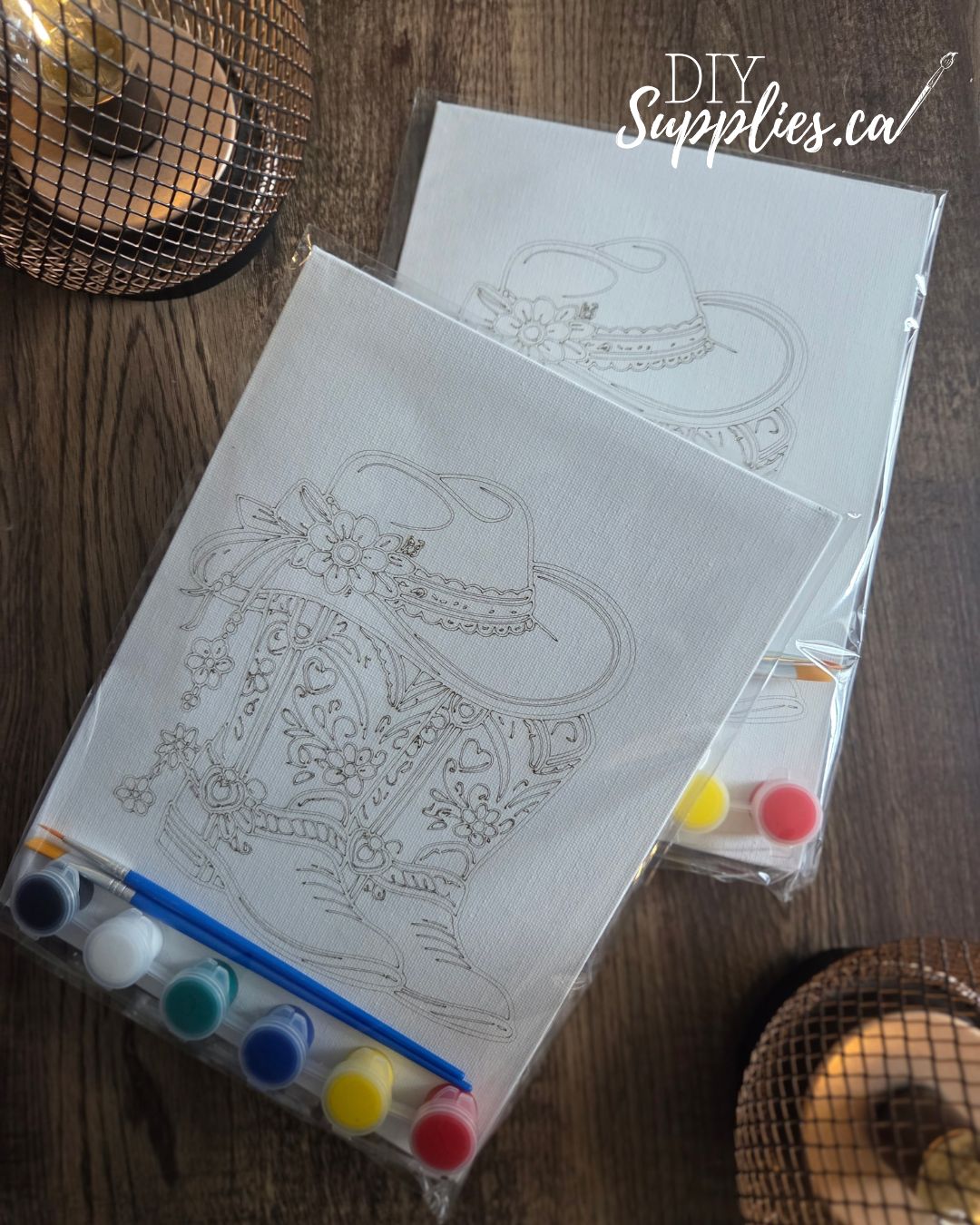 Mini Canvas Painting Kit - Boots & Hats