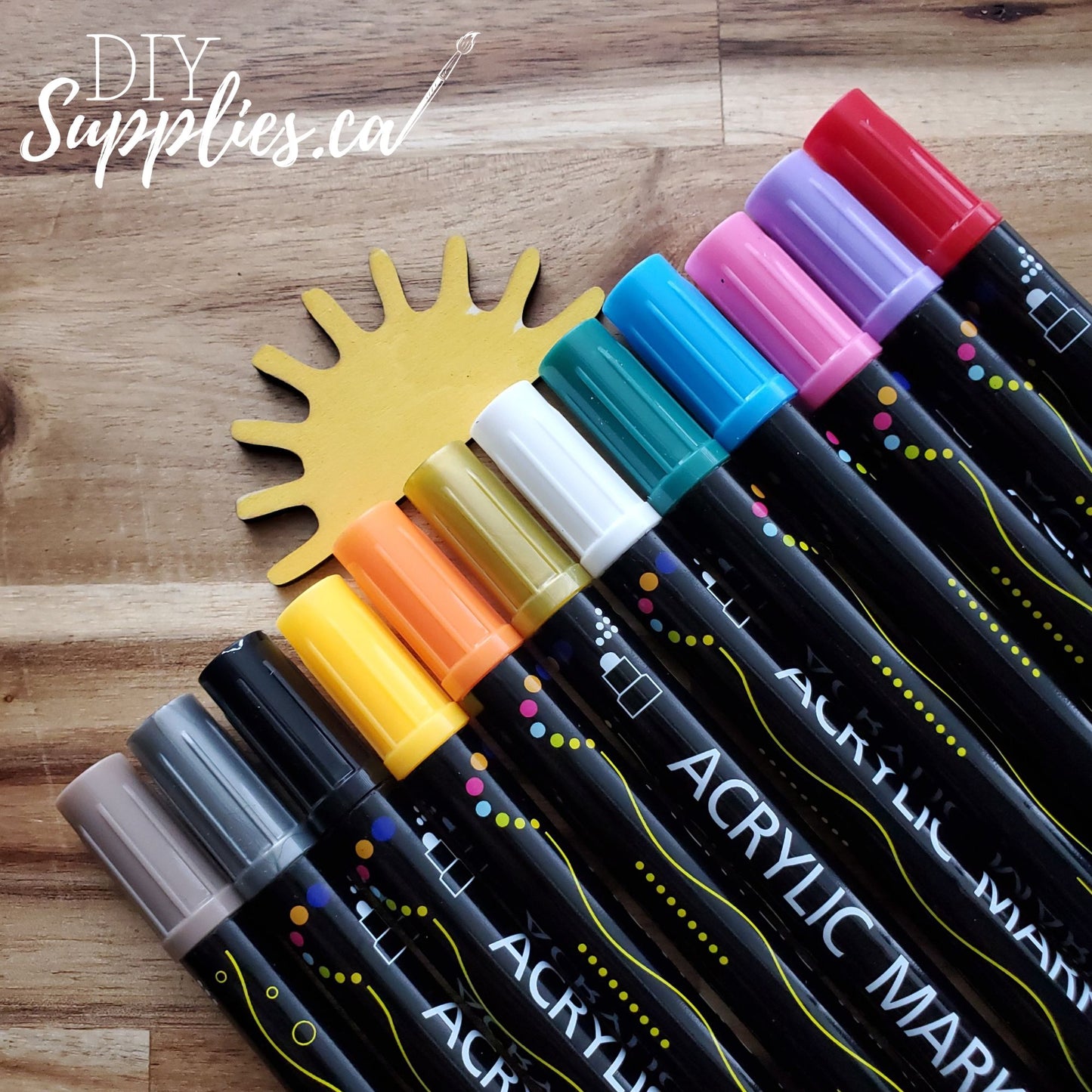 DIYSupplies Acrylic Double Tipped Paint Marker Set 12 Colors