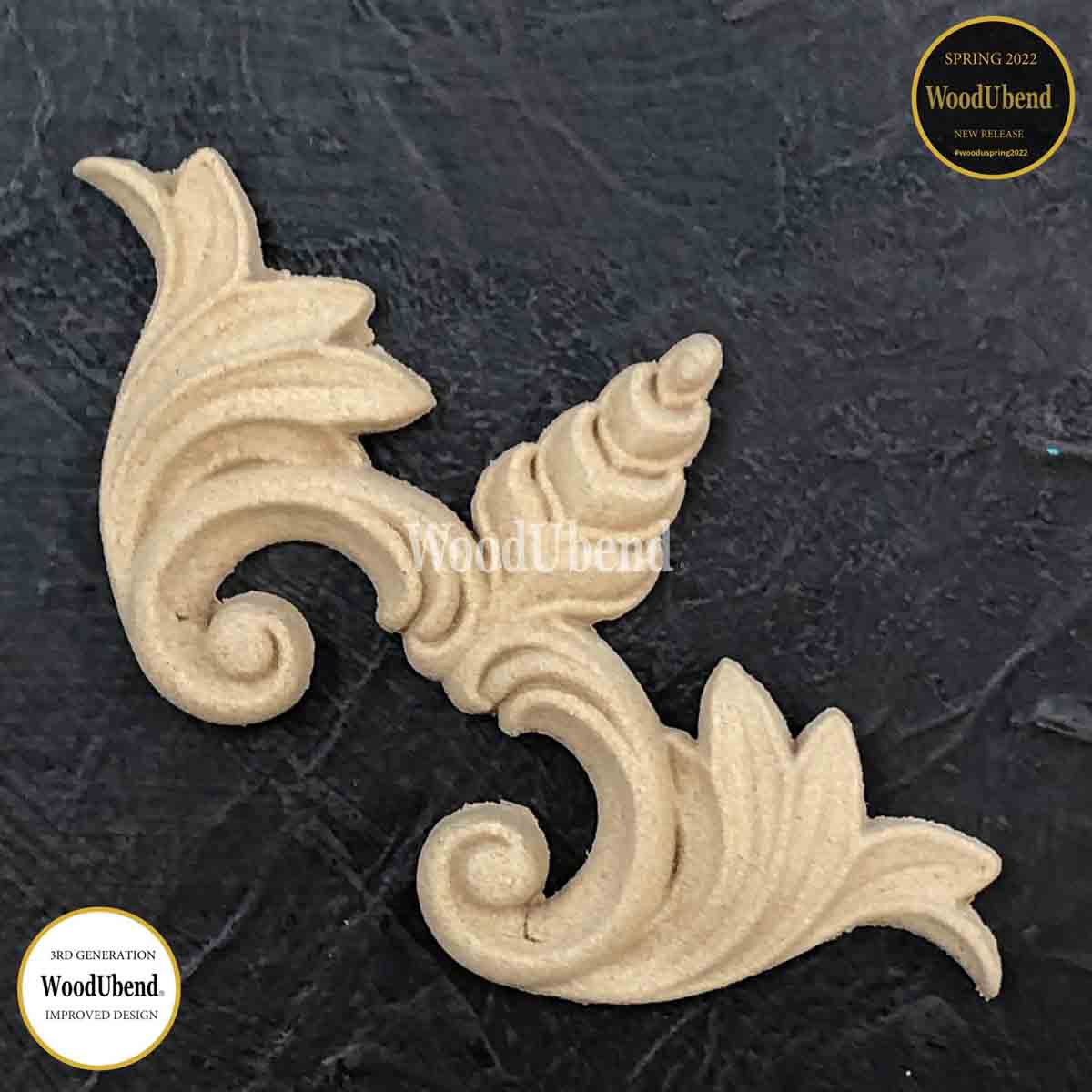 Pack of Two Applique Scroll Emblems WUB6104 12×6.2×0.6 cms