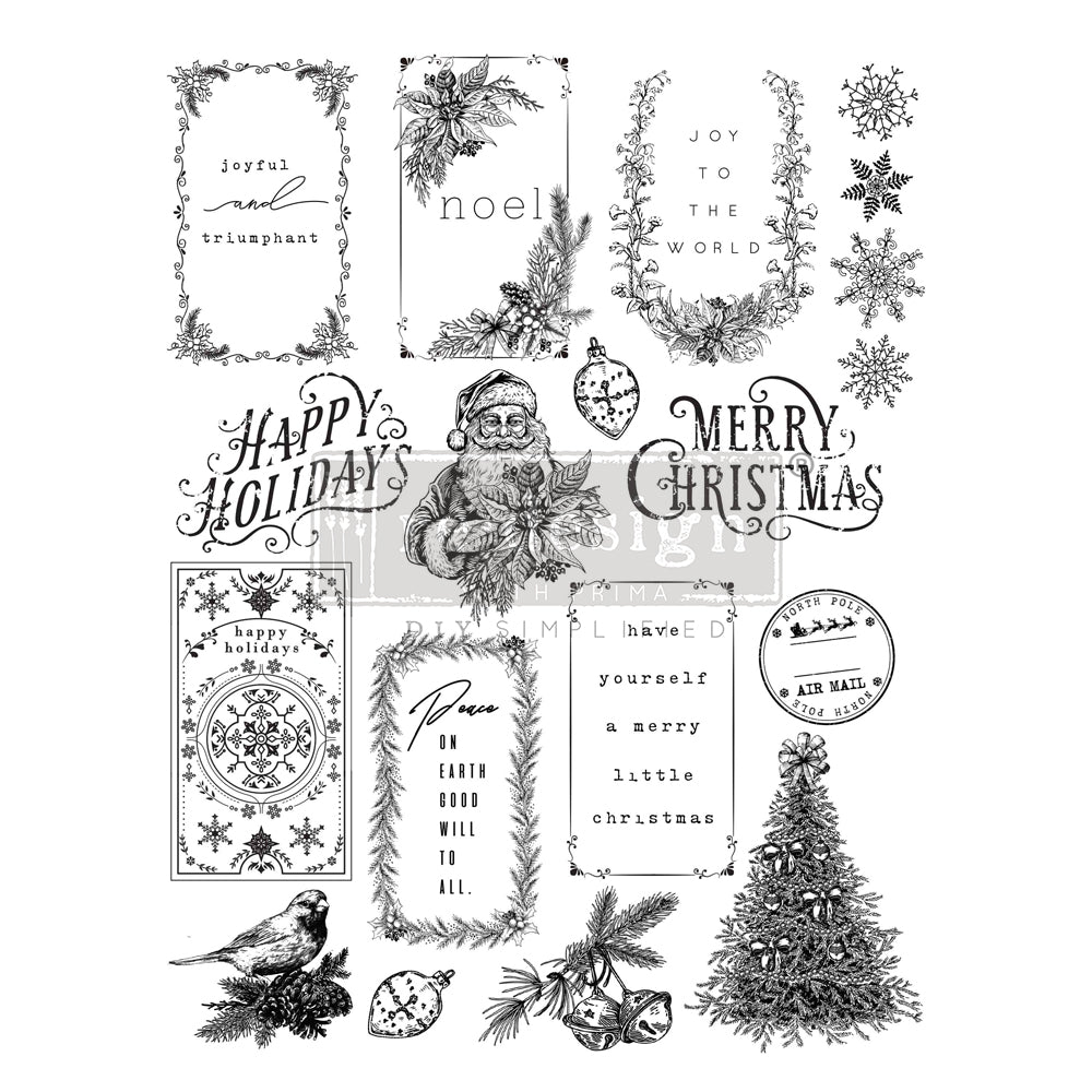 Redesign Decor Clear Stamp Santa's Helper Tags