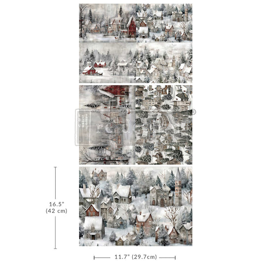 ReDesign A3 Decoupage Decor Fiber - Silent Night Snow Village