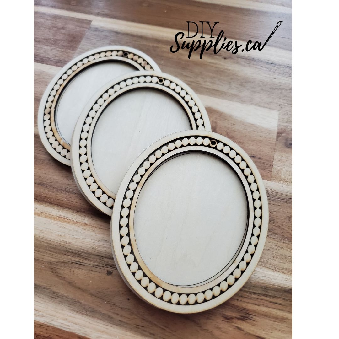 Set of 3 Oval Beaded Blanks - Ready to Paint & Glue