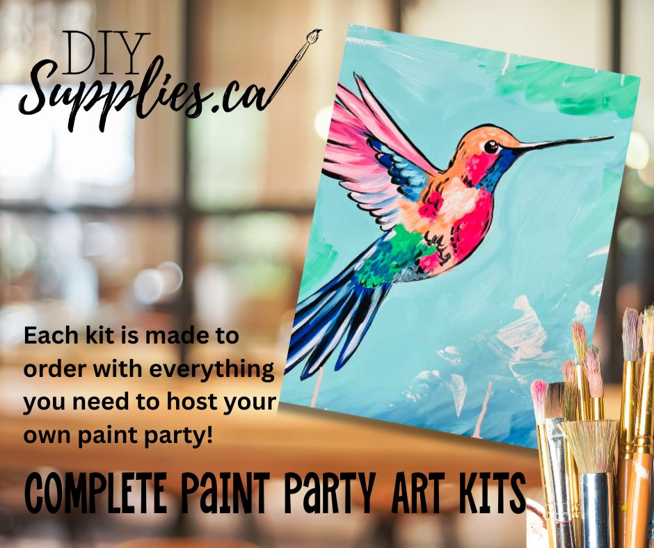"Arty Party" Canvas Painting Kit - Happy Hummingbird