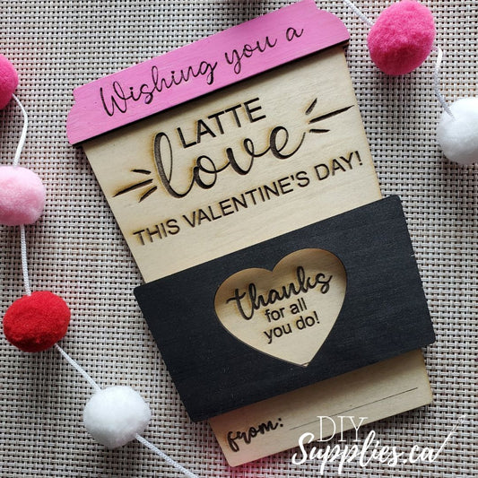 Latte Love - Ready to Paint & Glue Valentine Gift Card Holder