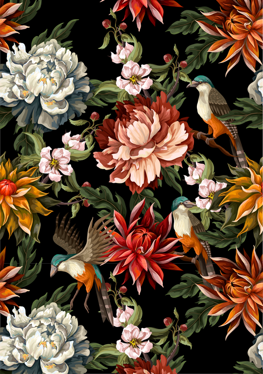 Belles and Whistles A2 Rice Decoupage Paper - Midnight Garden