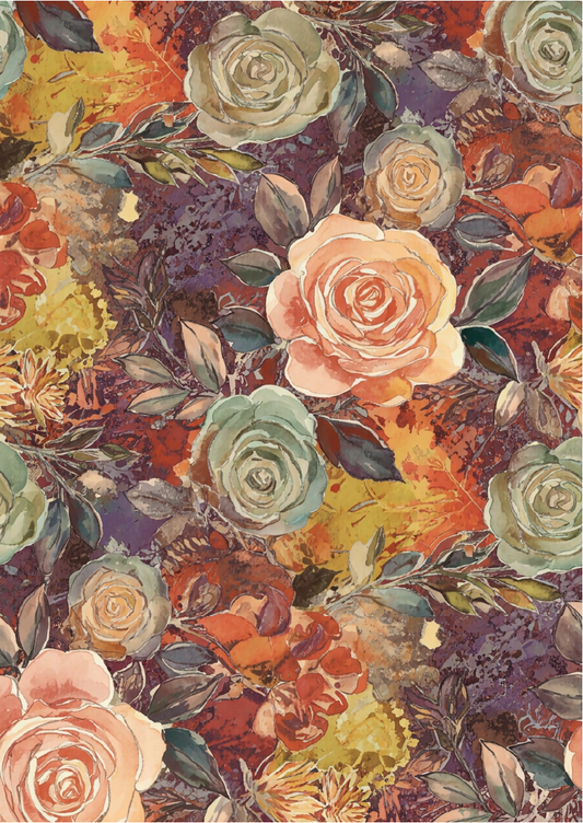 Belles and Whistles A3 Rice Decoupage Paper -  Autumn Garden