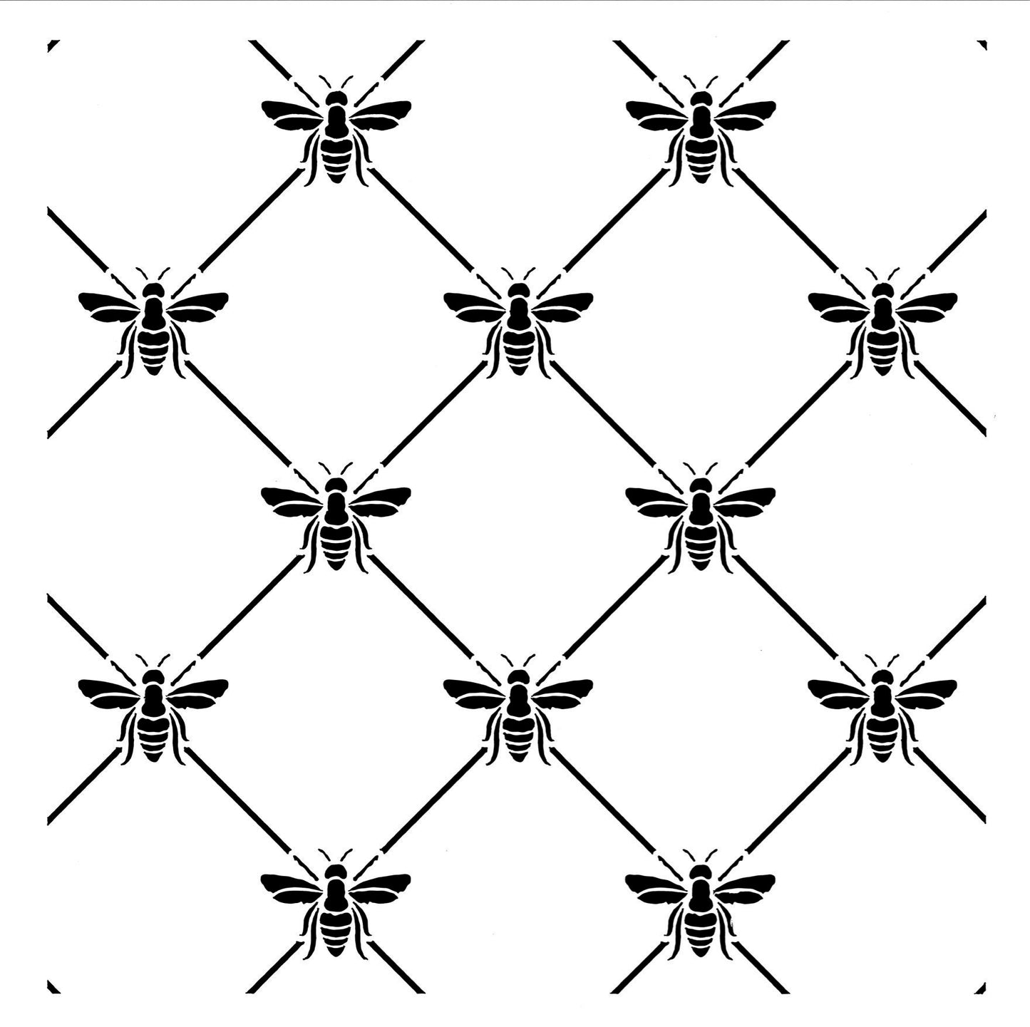 Posh Chalk Stencil Lovely Bee Positive - 30cm x 30cm