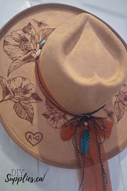 My Hearts on Fire Personalized Hat - Burnt & Brushed Art Hat