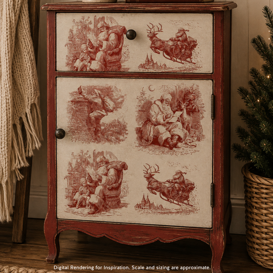 Belles and Whistles A3 Rice Decoupage Paper -  Christmas Toile