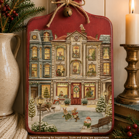 Belles and Whistles A3 Rice Decoupage Paper - Christmas on Main Street