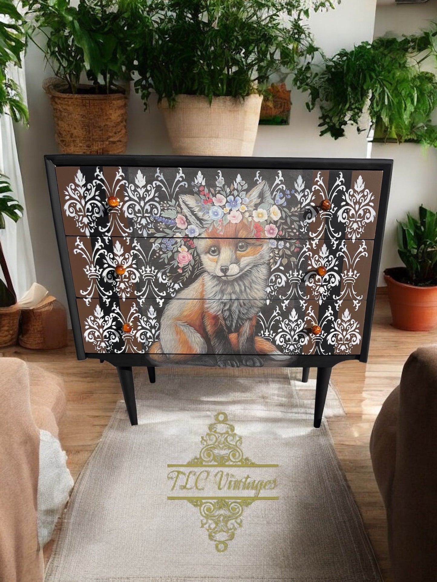 Belles and Whistles A2 Rice Decoupage Paper - Floraison Fox (2 sizes available)