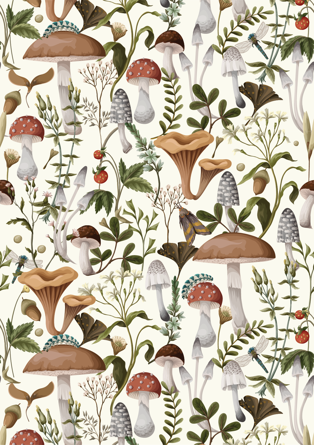 Belles and Whistles A2 Rice Decoupage Paper - Forager's Mushrooms