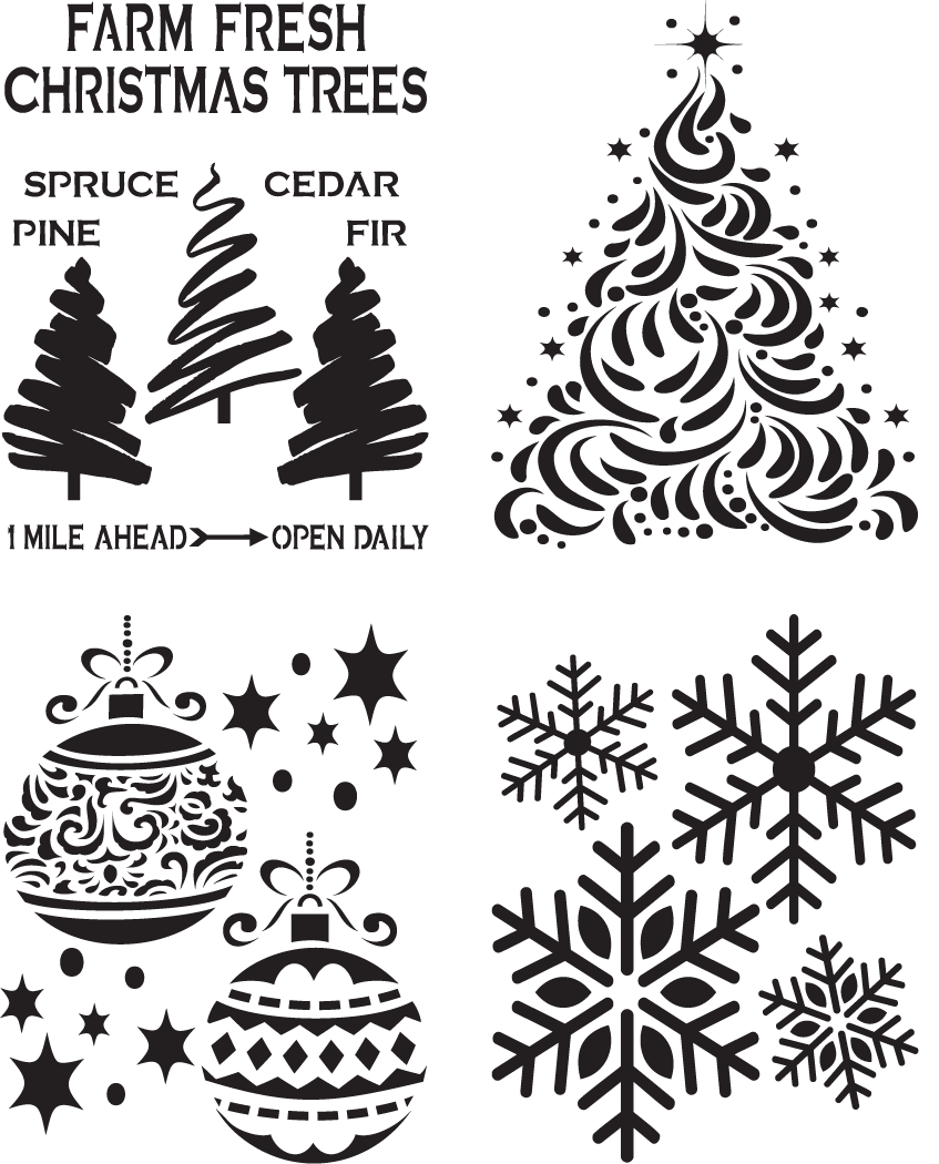 Dixie Belle Belles and Whistles Mylar Stencil - Holiday Joy