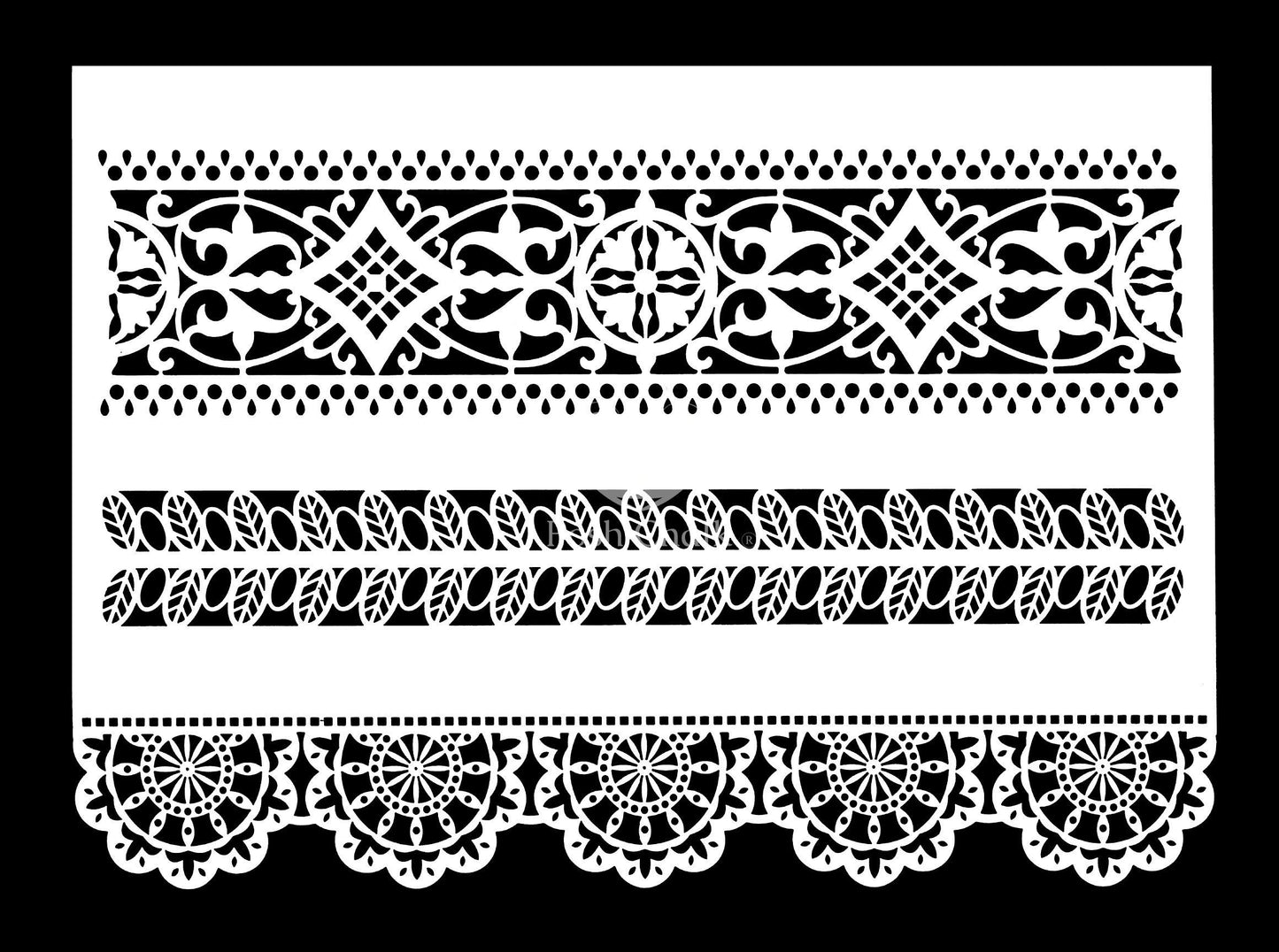 Posh Chalk Stencil Lace Borders - 25cm x 35cm