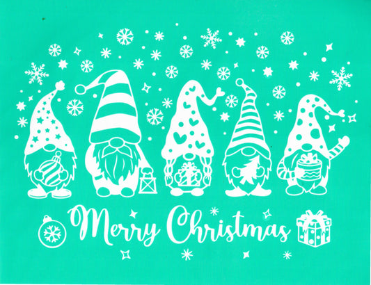 Adhesive Silk Screen Stencil - Merry Christmas Gnomes