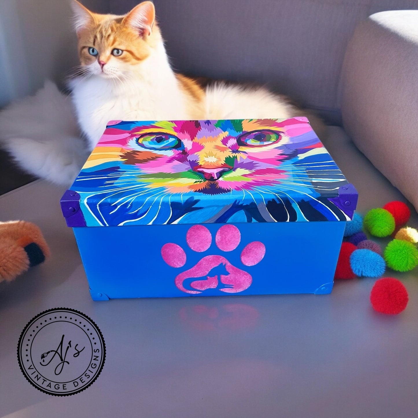 Rice Decoupage Paper - Rainbow Kitty