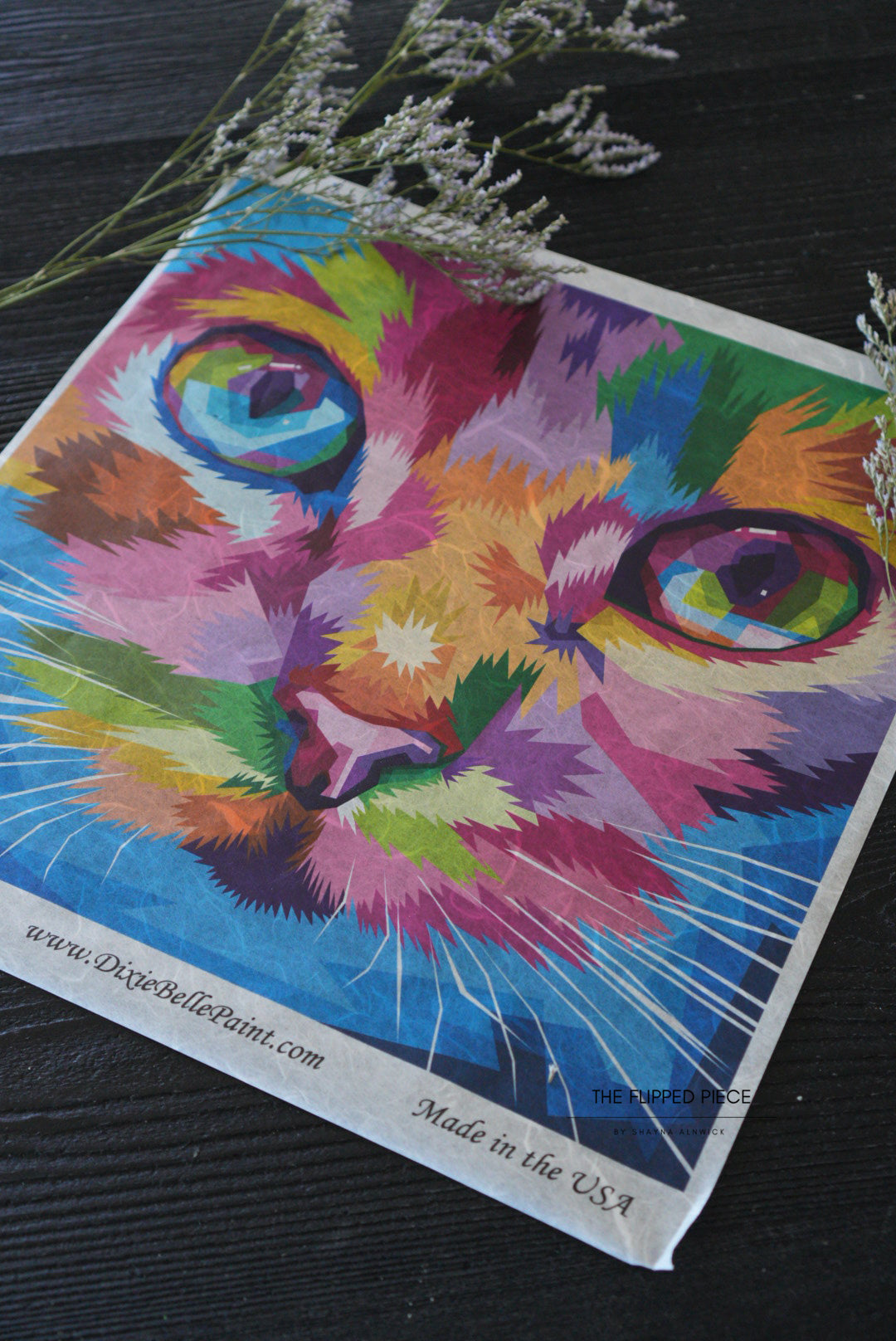 Rice Decoupage Paper - Rainbow Kitty