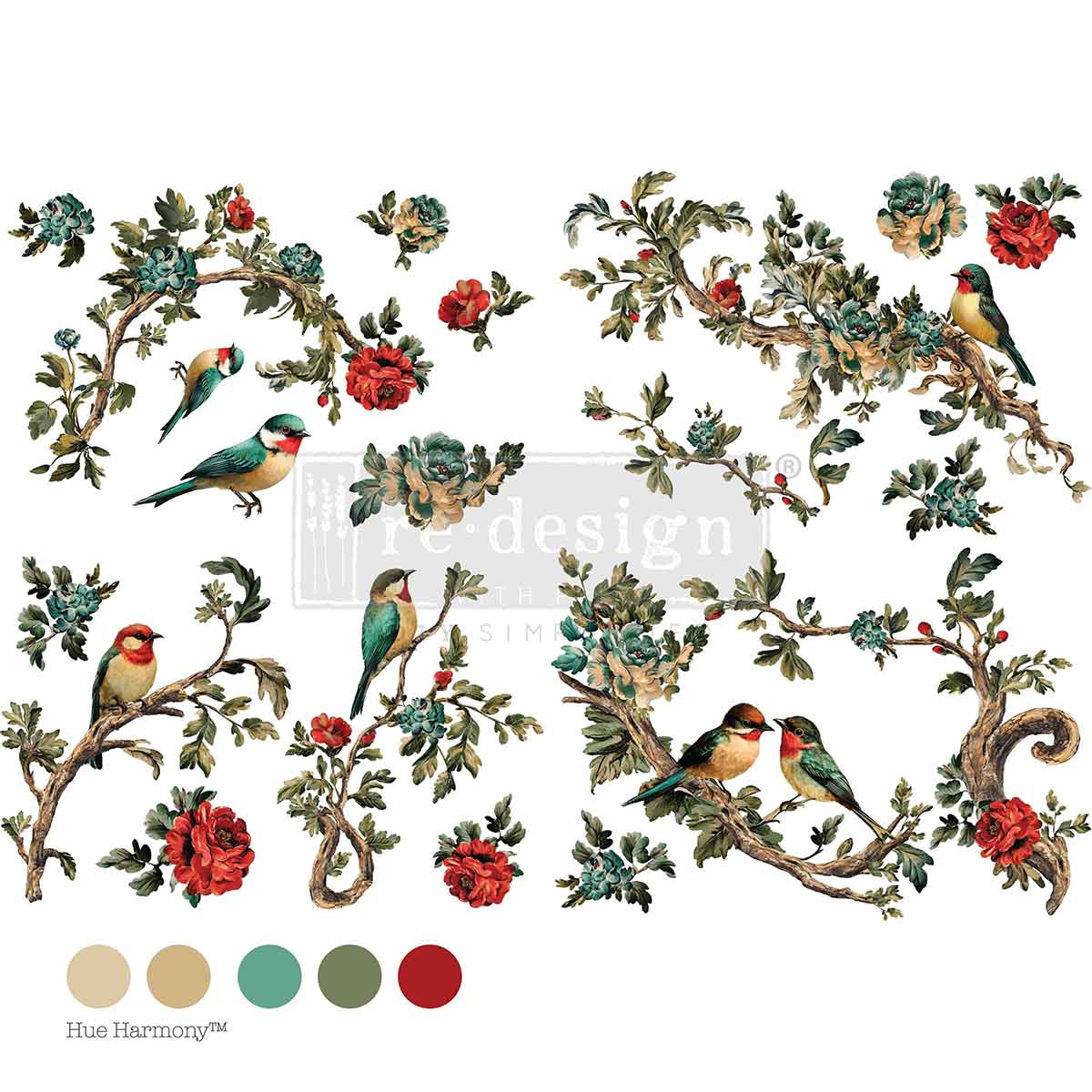 NEW PRIMA Décor Transfer - Rosette Aviary