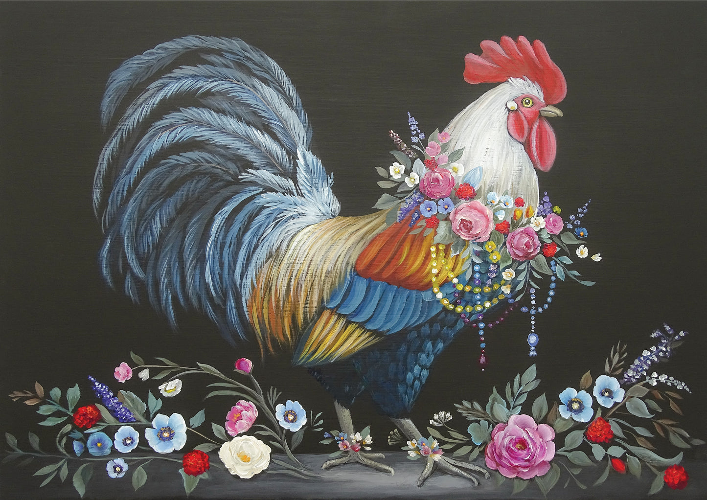 Belles and Whistles A3 Rice Decoupage Paper - Royal Rooster