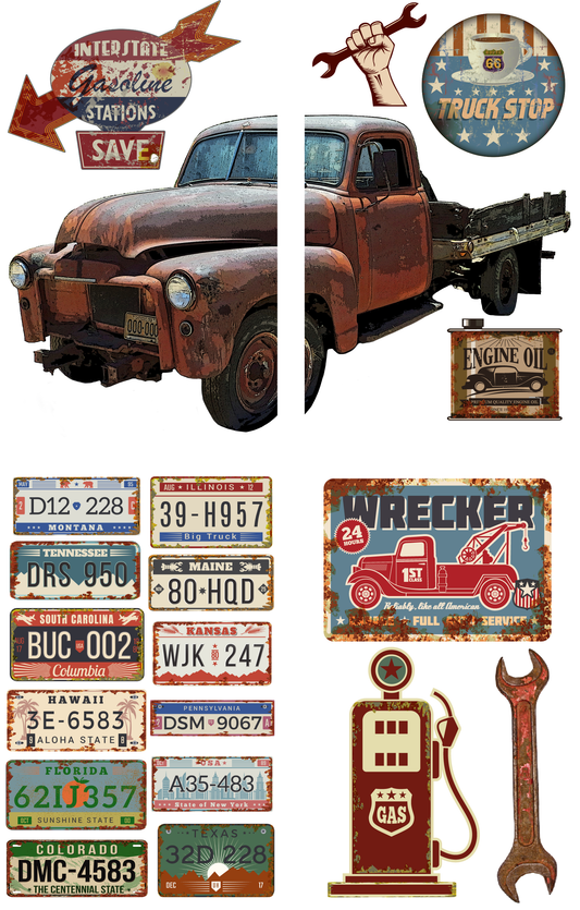 Belles and Whistles Transfers - Rusty Truck