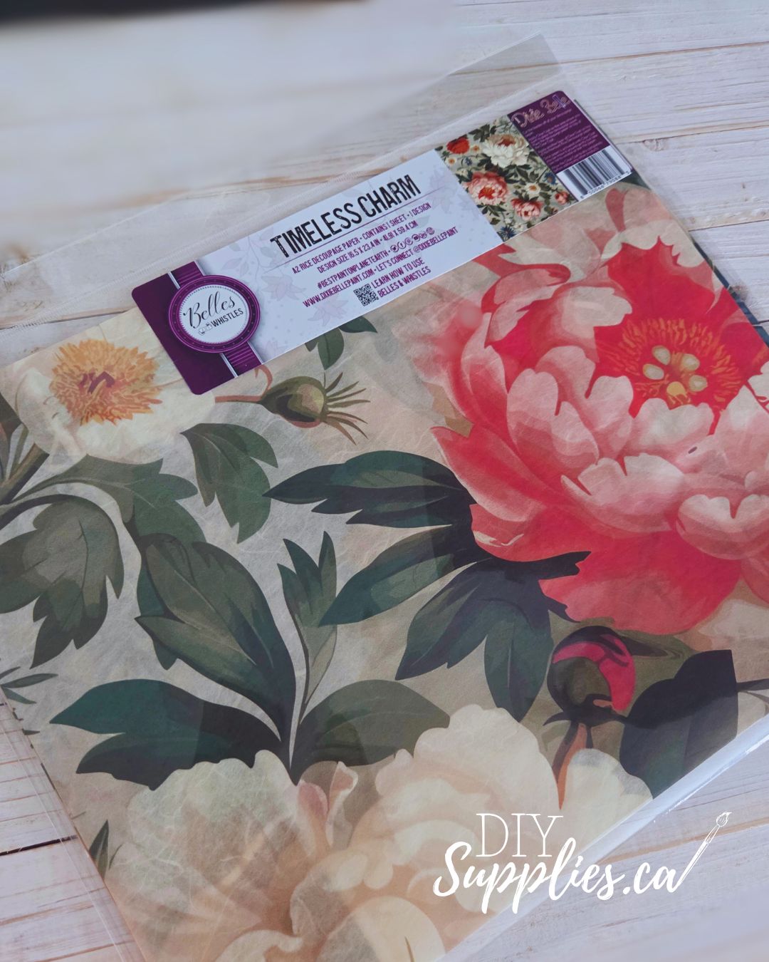 Belles and Whistles A2 Rice Decoupage Paper - Timeless Charm