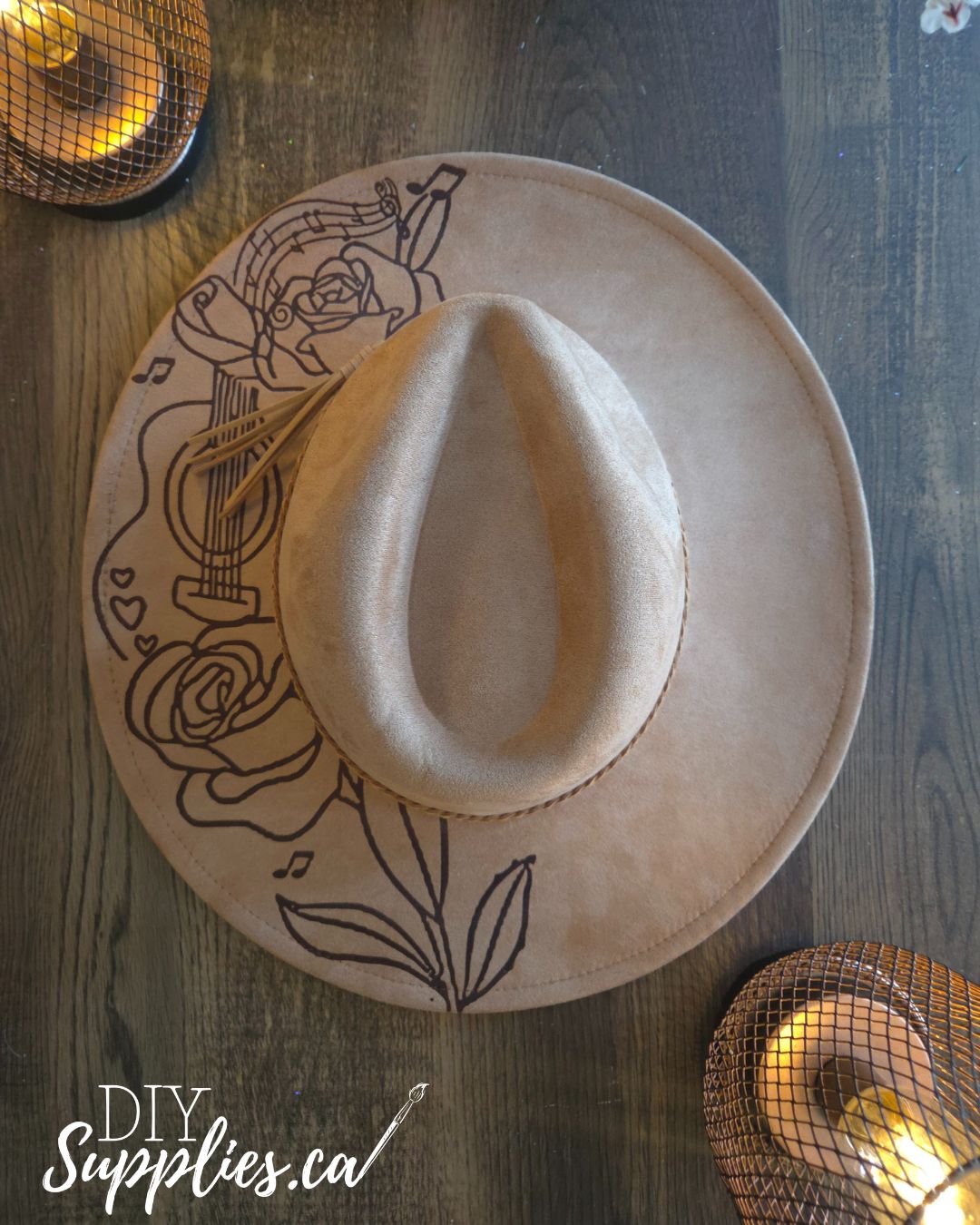 Music Lover's Cowgirl Hat - Burnt & Brushed Art Hat