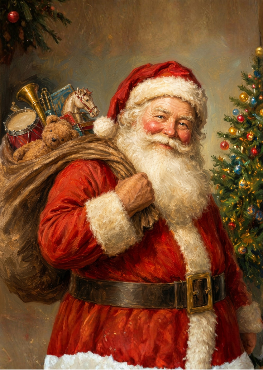 Belles and Whistles A3 Rice Decoupage Paper -  Vintage Santa COMING SOON