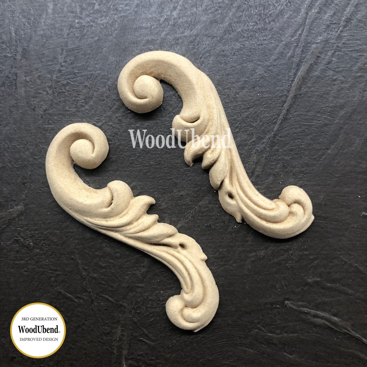 Set of Three Decorative Scrolls WUB1650 7.8×2.5cm SKU