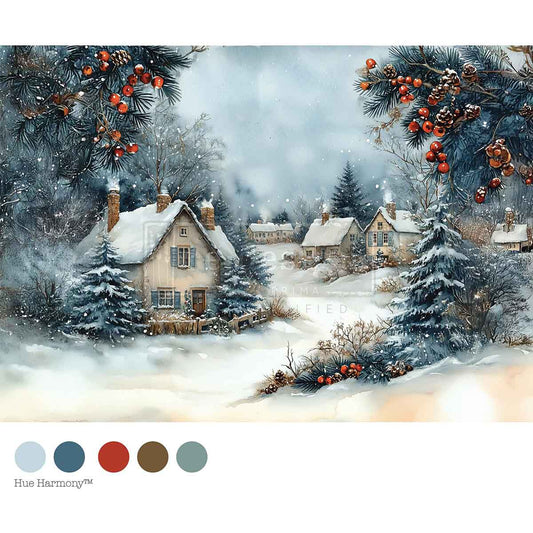 NEW PRIMA A4 Decoupage Rice Paper - Winter Hearth