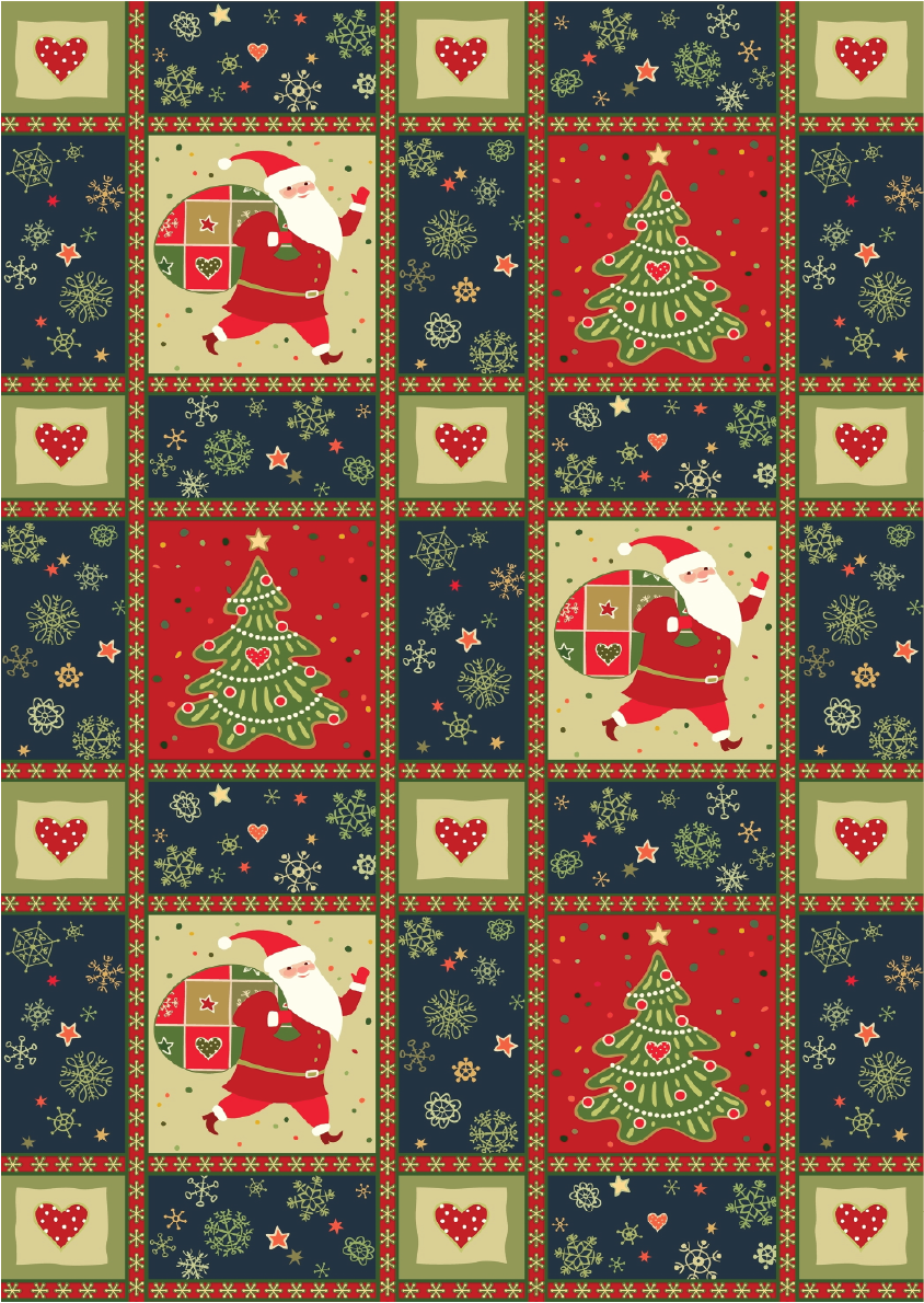 Belles and Whistles A3 Rice Decoupage Paper - Yuletide Quilt COMING SOON