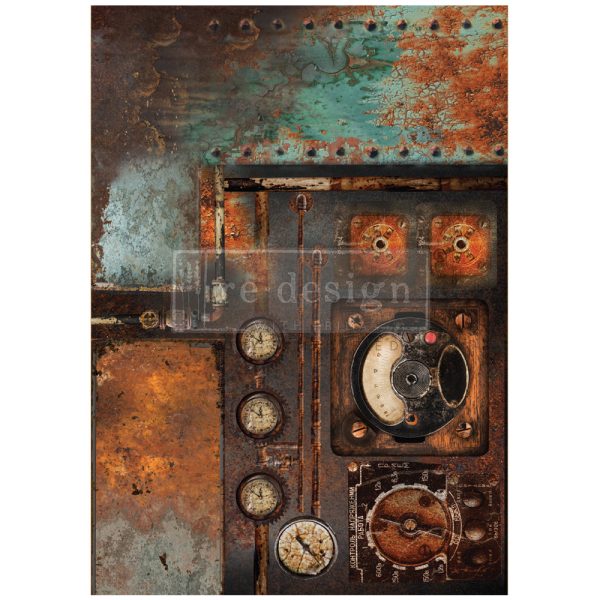 ReDesign A1 Decoupage Decor Fiber - Aged Machinery Elegance