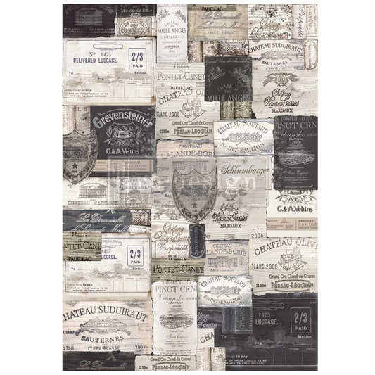 ReDesign A1 Decoupage Decor Fiber - Antique Labels