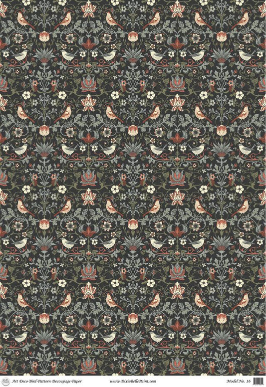 Belles and Whistles A1 Rice Decoupage Paper - Art Deco