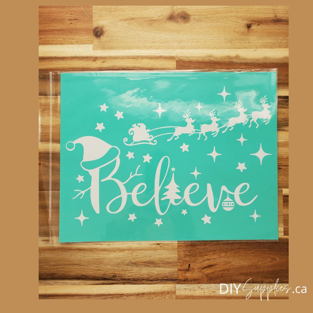 Adhesive Silk Screen Stencil - Believe