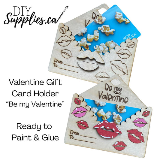 Be my Valentine - Ready to Paint & Glue Valentine Gift Card Holder