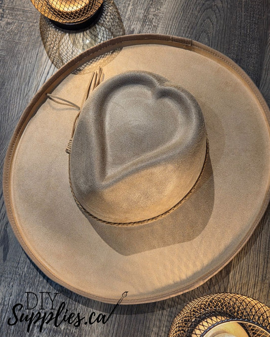 Plain Heart Crown Burnt & Brushed Art Hat