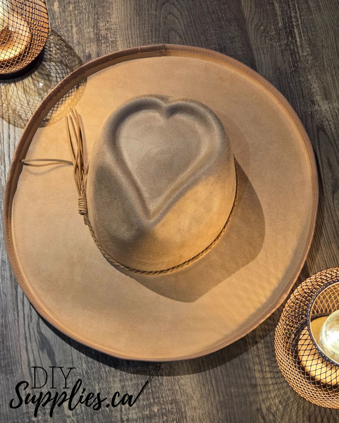 Plain Heart Crown Burnt & Brushed Art Hat