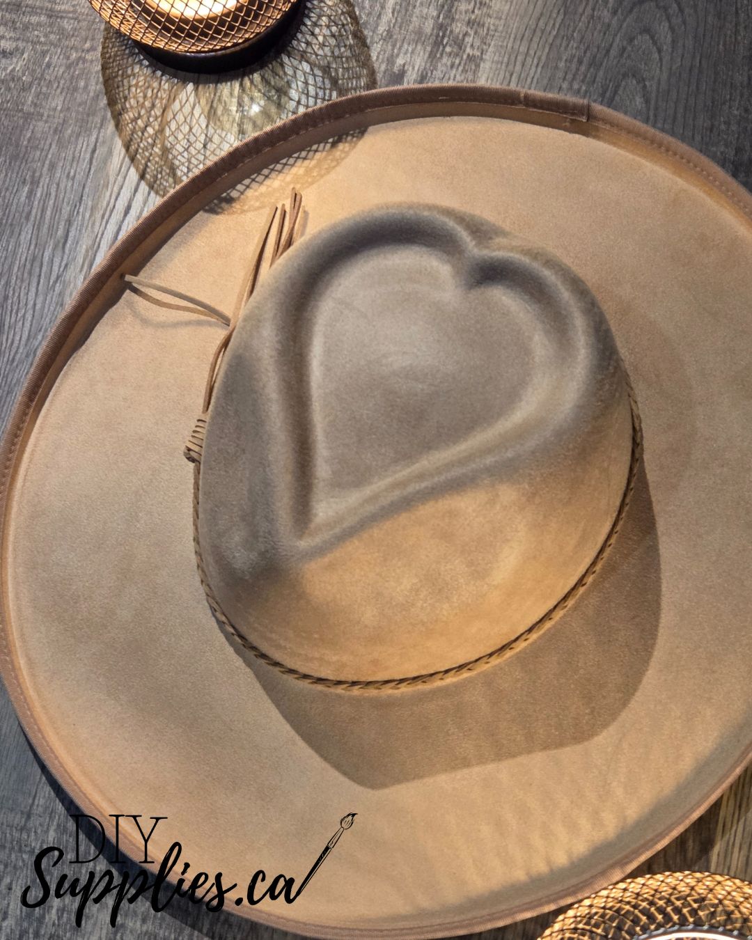 Plain Heart Crown Burnt & Brushed Art Hat