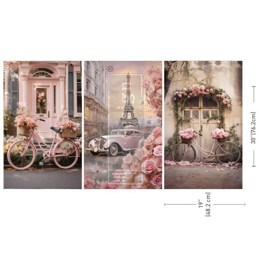 Prima Redesign Decoupage Decor Tissue Paper - Parisian Bloom Haven 3 sheet set