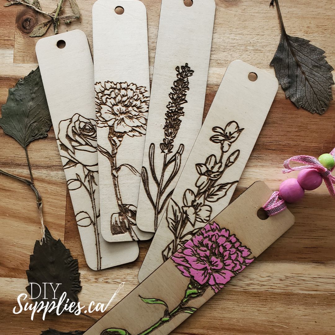 Floral Bookmark Set - Ready to Paint or Decorate Set of 4