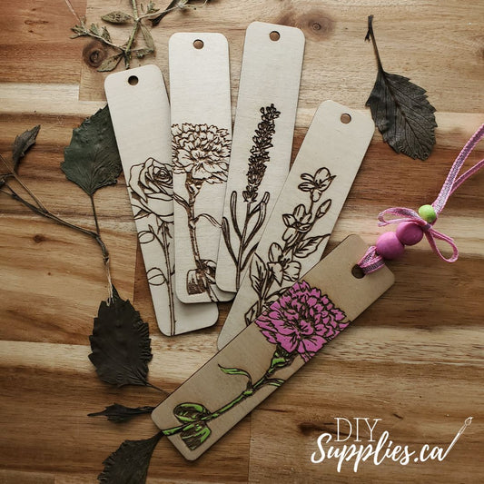 Floral Bookmark Set - Ready to Paint or Decorate Set of 4