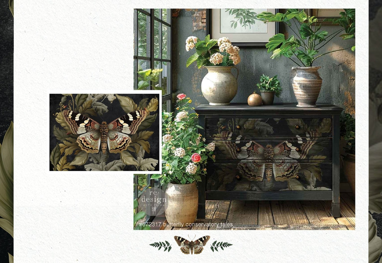 ReDesign A1 Decoupage Decor Fiber - Butterfly Conservatory Tales