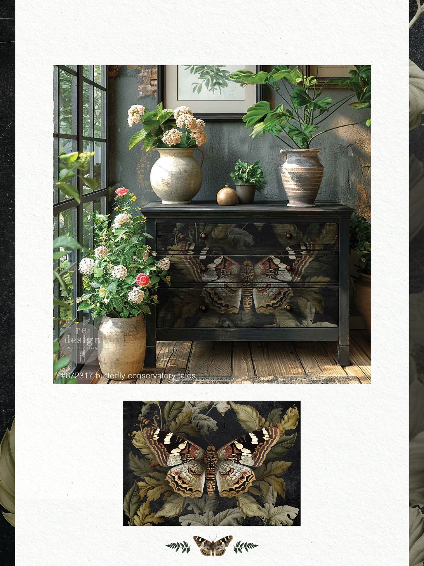 ReDesign A1 Decoupage Decor Fiber - Butterfly Conservatory Tales