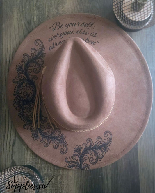 Be Yourself Cowgirl Hat - Burnt & Brushed Art Hat