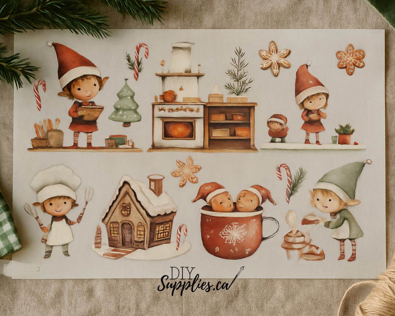 Fabric Transfer - Cooking up Christmas 8.5 x 11 Fabric Transfer Sheet