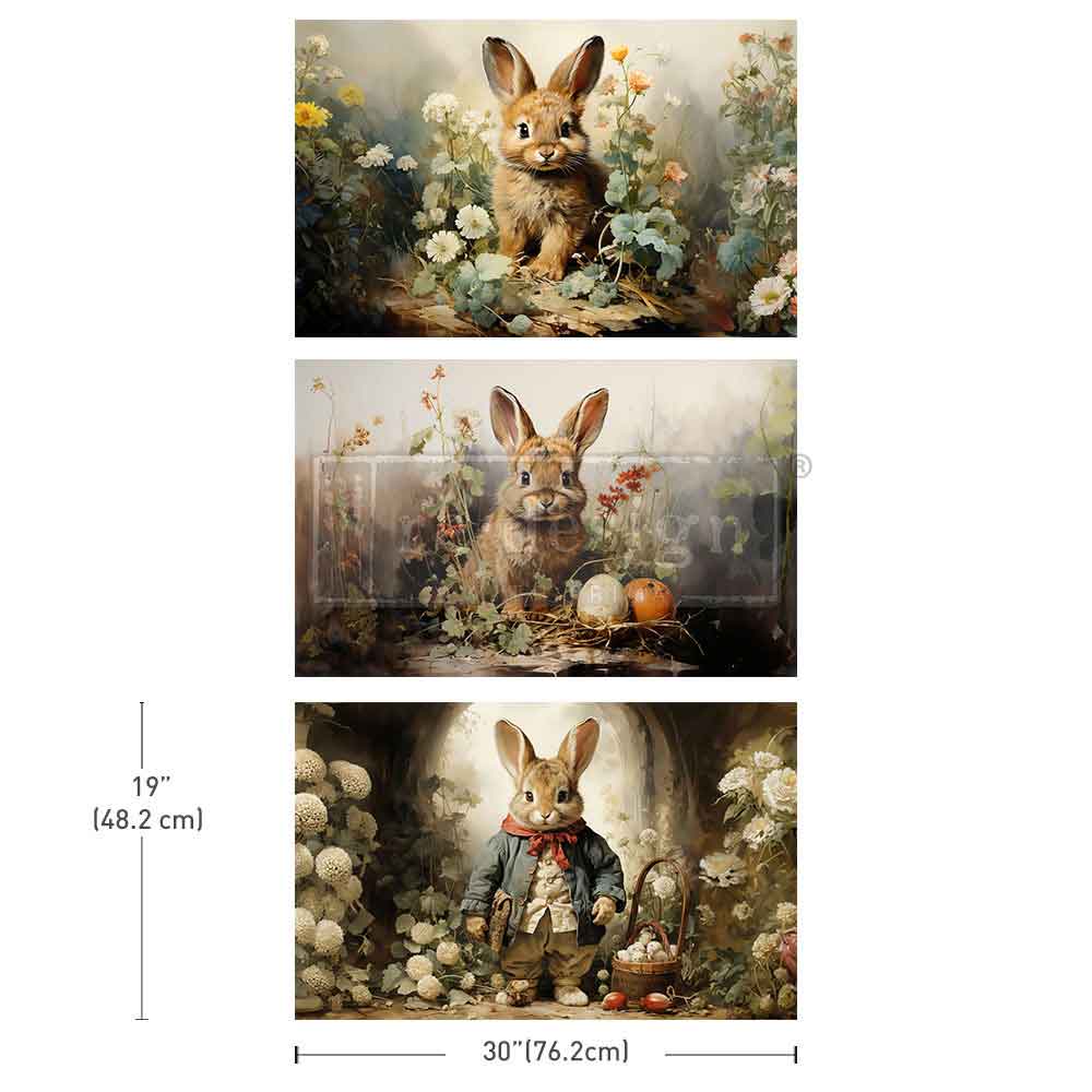 Prima Redesign Decoupage Decor Tissue Paper - Dreamy Bunnies