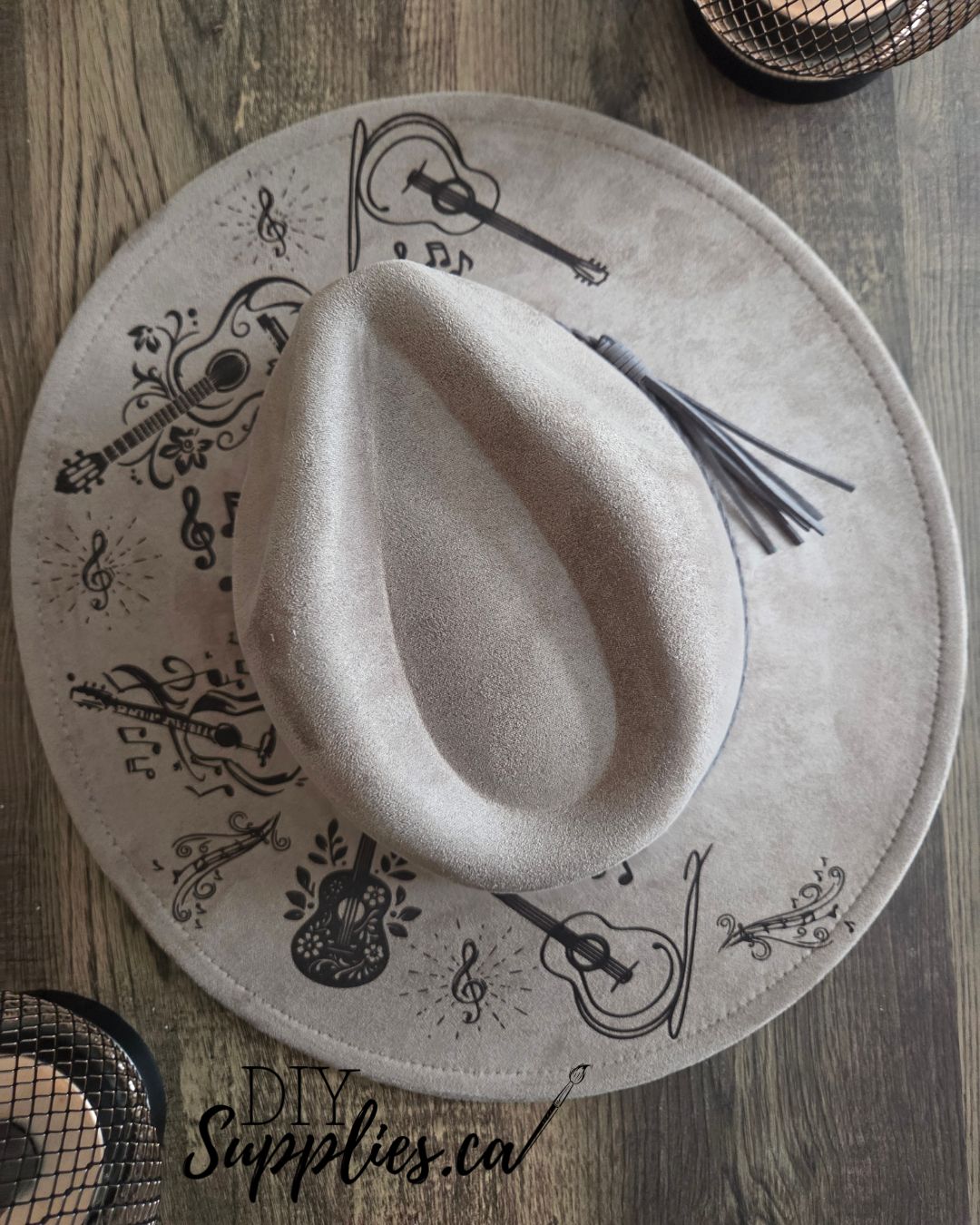 All I Need is a Guitar or 2 or 3 - Burnt & Brushed Art Hat