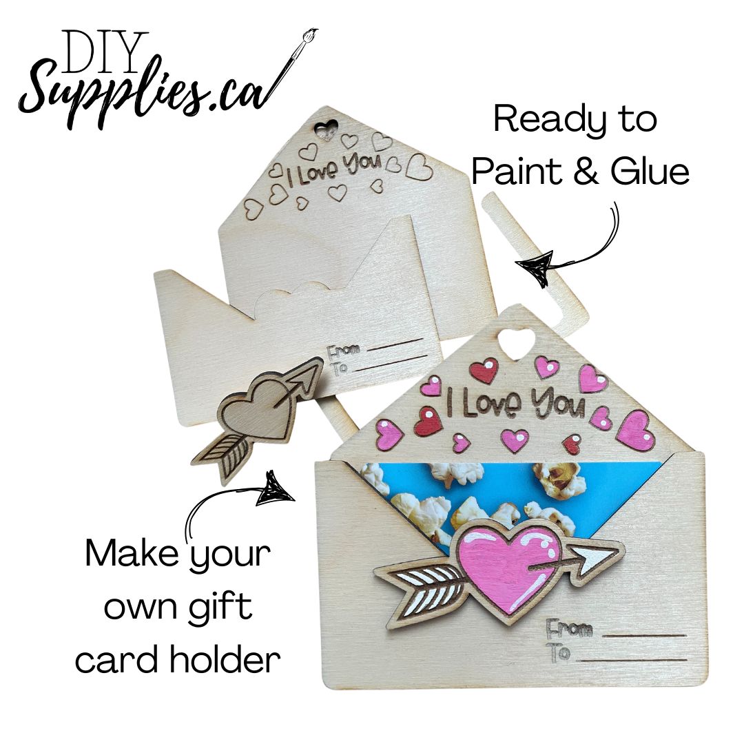 I Love You - Ready to Paint & Glue Valentine Gift Card Holder