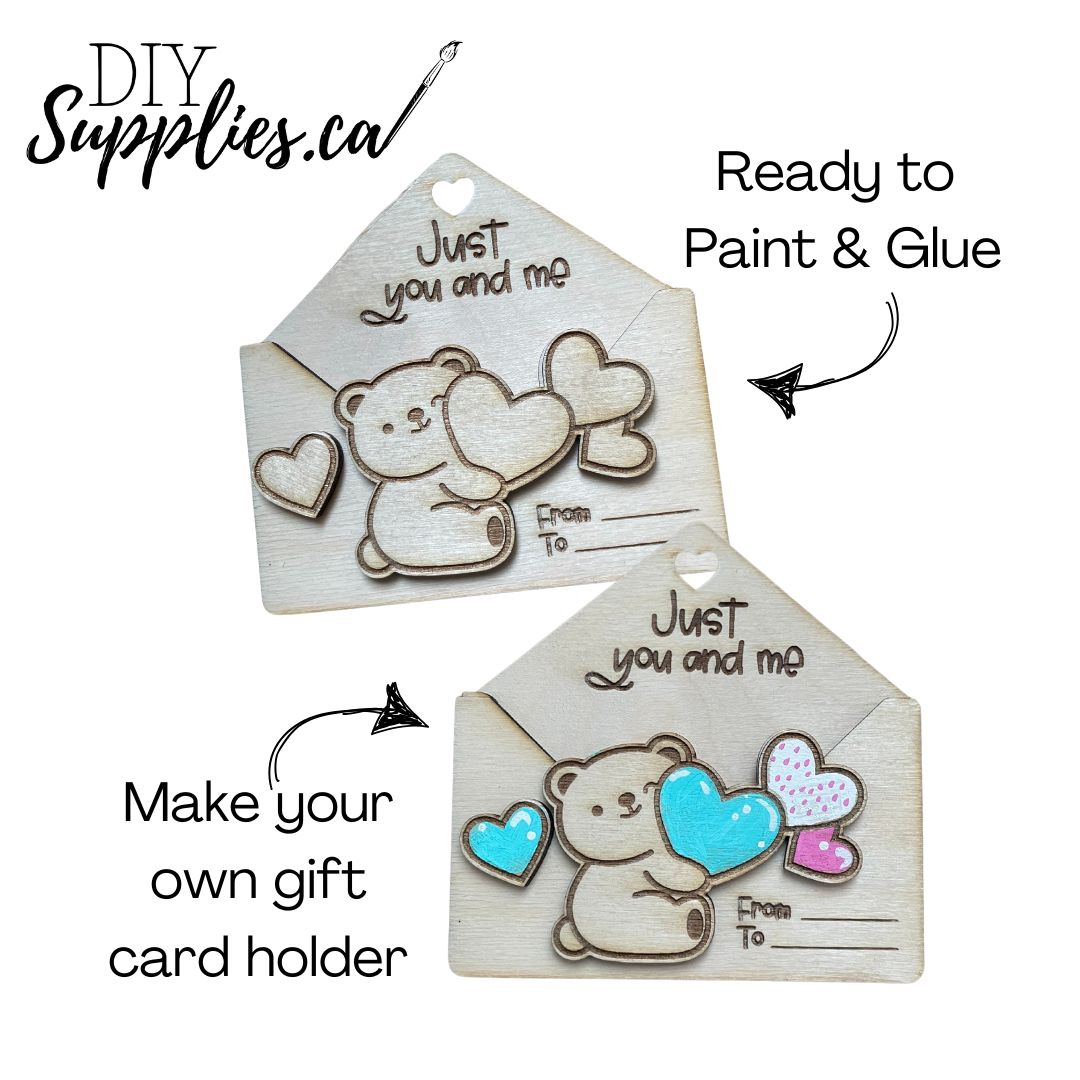 Just you and me - Ready to Paint & Glue Valentine Gift Card Holder