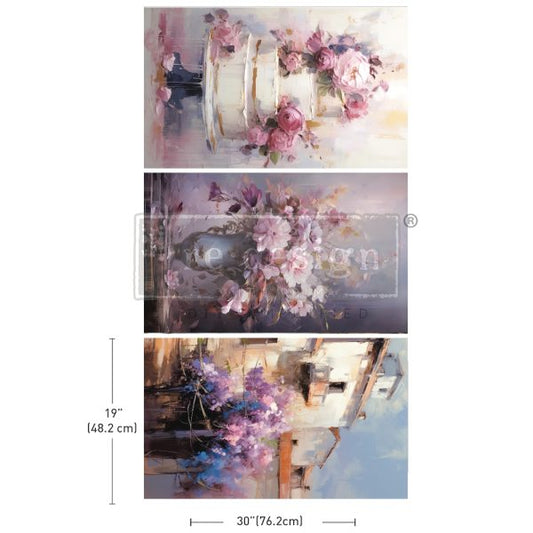 Prima Redesign Decoupage Decor Tissue Paper - Lilac Lush Celebration set 3
